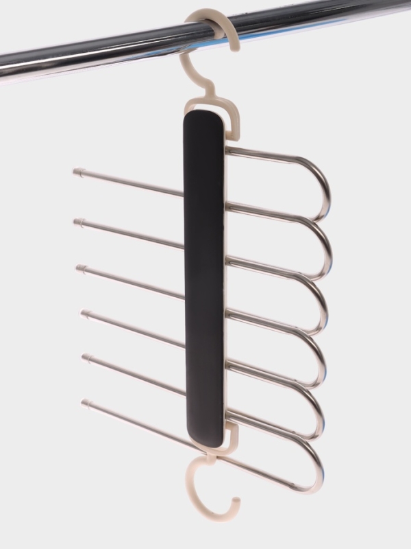 Вешалка для брюк многоуровневая, трансформер 31,5х31х6 см, 6 уровней, цвет черный Вешалка для брюк многоуровневая, трансформер 31,5х31х6 см, 6 уровней, цвет черный