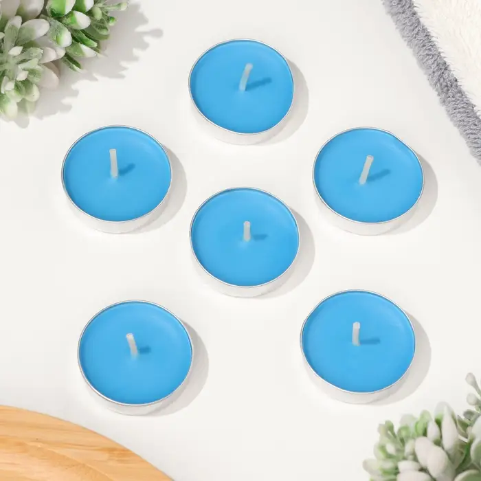 Набор свечей чайных ароматических, 6 шт, океан Набор свечей чайных ароматических, 6 шт, океан