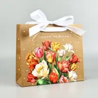 Пакет ламинированный с лентой &laquo;Самой нежной&raquo;, M 30&times;9&times;26 см