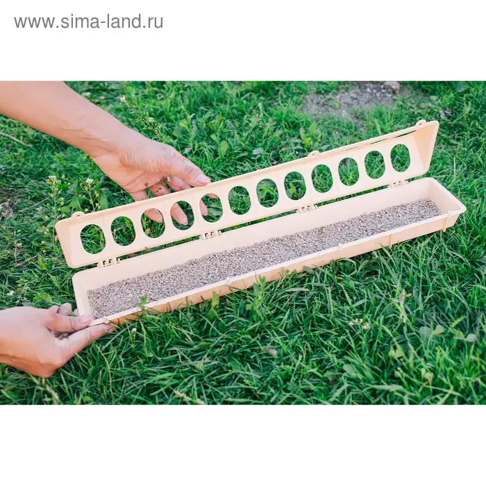 Кормушка-поилка для перепелов, 24 ячейки, лотковая, пластик