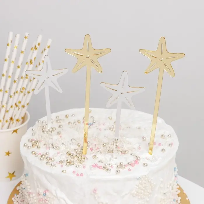 Набор топперов для торта «Сияние», 4 шт, цвет золотой Набор топперов для торта «Сияние», 4 шт, цвет золотой