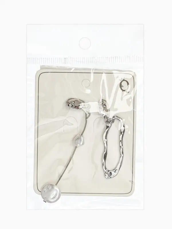 Серьги жемчуг &laquo;Корейский стиль&raquo;, белые в серебре