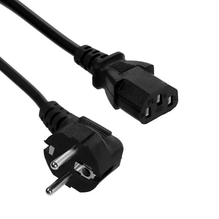 Кабель питания Luazon KDGN-005, Schuko - C13, 10 А, 1.5 м, трёхжильный, чёрный
