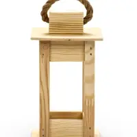 Фонарь декоративный, 9&times;9&times;18 см, деревянный, цвет натуральный