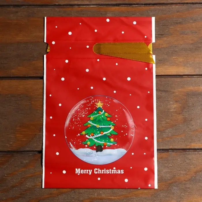 Пакет полиэтиленовый подарочный «Новогодний шар», с завязками, 15×23 см Пакет полиэтиленовый подарочный «Новогодний шар», с завязками, 15×23 см