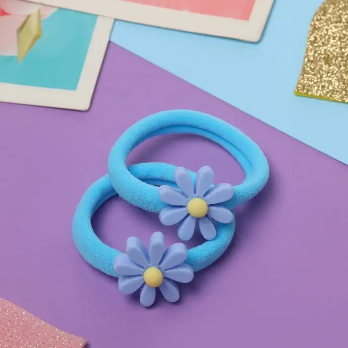 Резинка для волос Резинка для волос "Ромашка" (набор 2 штуки) голубой