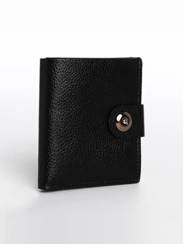 Портмоне мужское, 3 отделения, на магните, чёрное