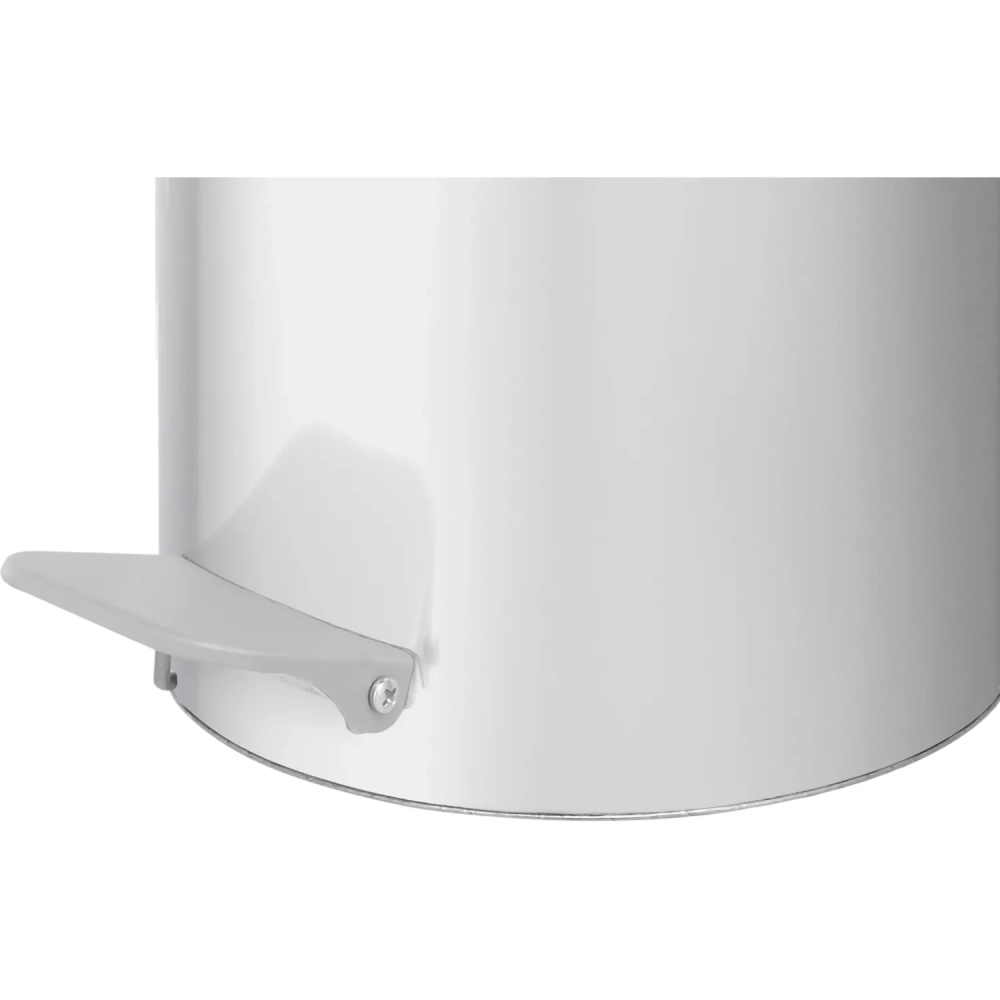 Ведро мусорное стальное 7л круглое серебр с педалью и крышкой 200х230мм