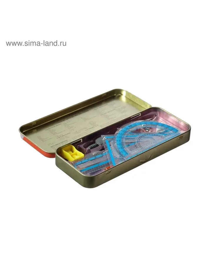 Набор чертежный Calligrata, 9 предметов, в металлическом пенале