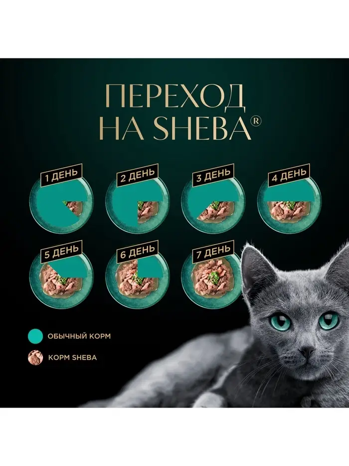Влажный корм Sheba для кошек курица, паштет, пауч 75 г