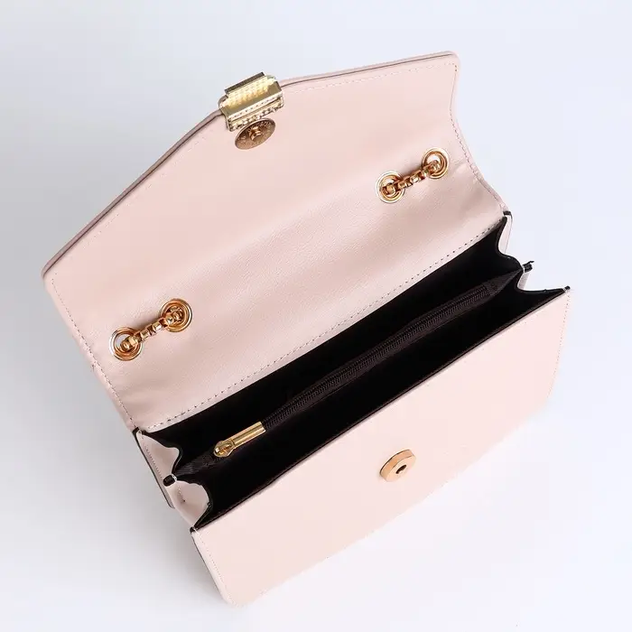 Сумка женская мессенджер на магните, 20&times;6&times;13 см, бежевая