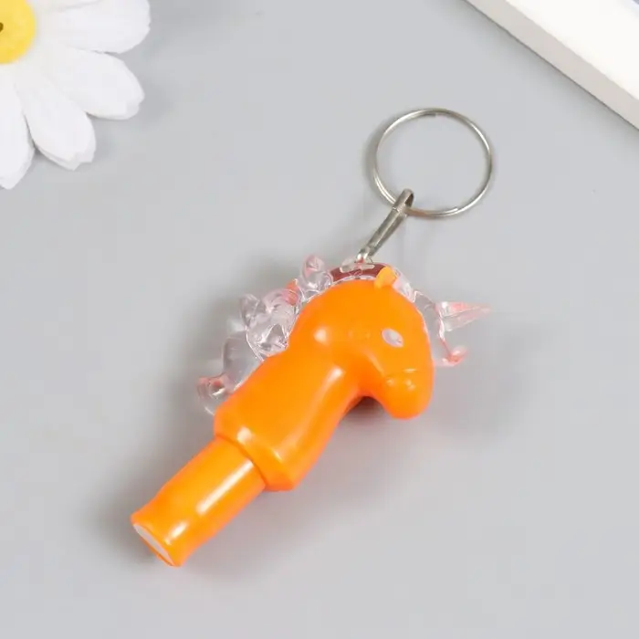 Фонарик брелок для ключей на кольце «Морской конёк», свисток, мигает 7×1.5×4 см, МИКС Фонарик брелок для ключей на кольце «Морской конёк», свисток, мигает 7×1.5×4 см, МИКС