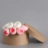 Коробка круглая подарочная, крафт, 30&times;15 см