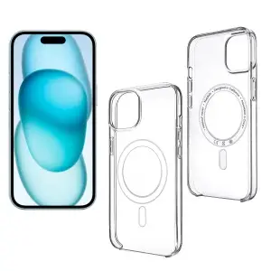 Чехол для iPhone 15 Clear Case PC (MagSafe + анимация NFC) ORG