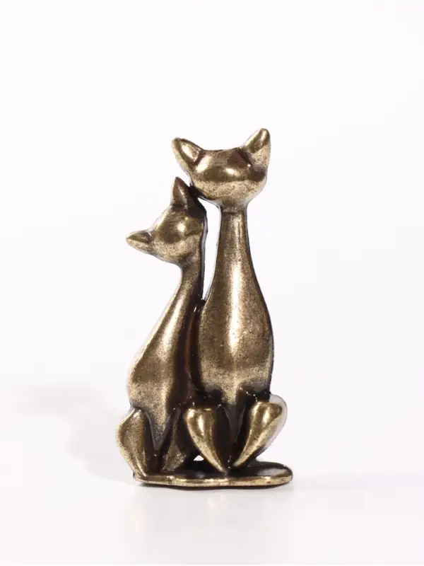 Фигурка декоративная &laquo;Кот и кошка&raquo;, металл, 2&times;1.4&times;4.3 см