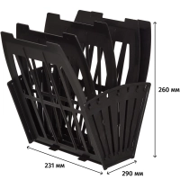 Лоток вертикальный Attache веер 4отделения 5секций черный