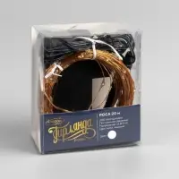 Гирлянда &laquo;Нить&raquo; 20 м, роса, IP20, медная нить, 200 LED, свечение белое, 12 В