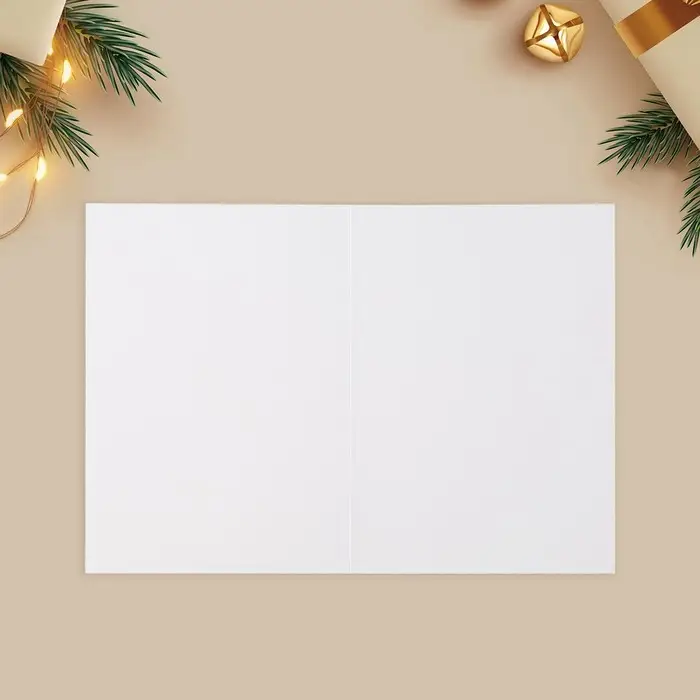 Открытка с новым годом на акварельном картоне &laquo;Счастья в Новом году&raquo;, игрушки, тиснение, 11.8 х 16.4 см