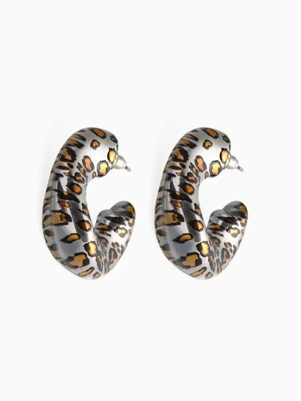Набор серьги Набор серьги "Леопард" кольцо, цветной в серебре