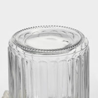 Банка стеклянная для сыпучих продуктов с керамической крышкой «Птичка», 300 мл, цвет белый