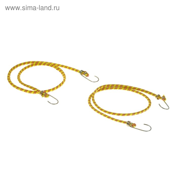 Резинка для крепления багажа TORSO, 100 см, d8 мм, металлические крючки, МИКС, набор 2 шт Резинка для крепления багажа TORSO, 100 см, d8 мм, металлические крючки, МИКС, набор 2 шт