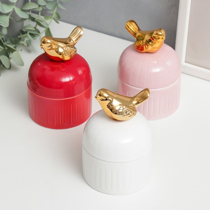 Шкатулка керамика Шкатулка керамика "Золотая птица. Купол" МИКС 11,5х8х8 см