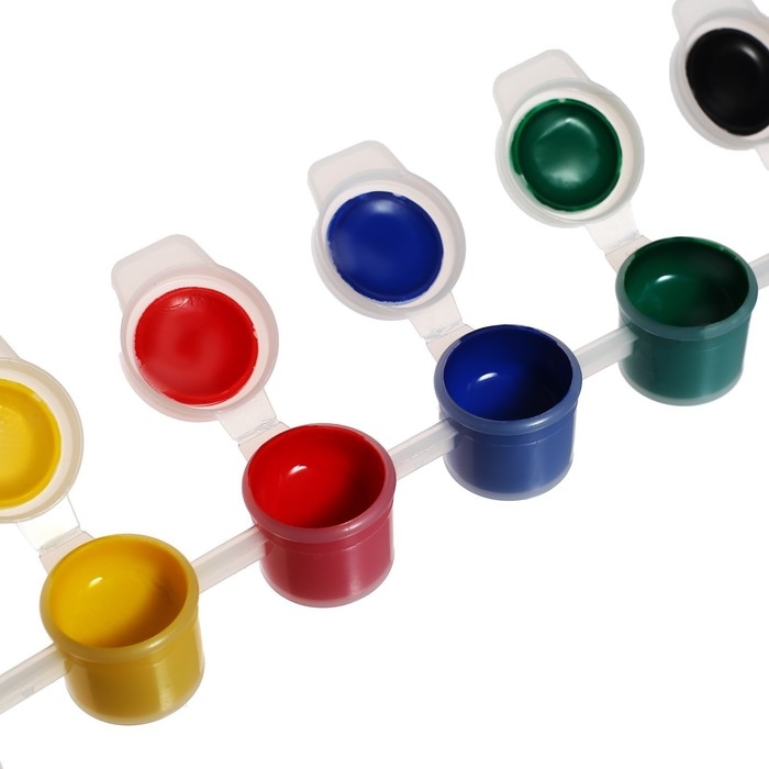 Краска акриловая, набор 6 цветов х 3 мл, Calligrata, морозостойкие, в пакете Краска акриловая, набор 6 цветов х 3 мл, Calligrata, морозостойкие, в пакете