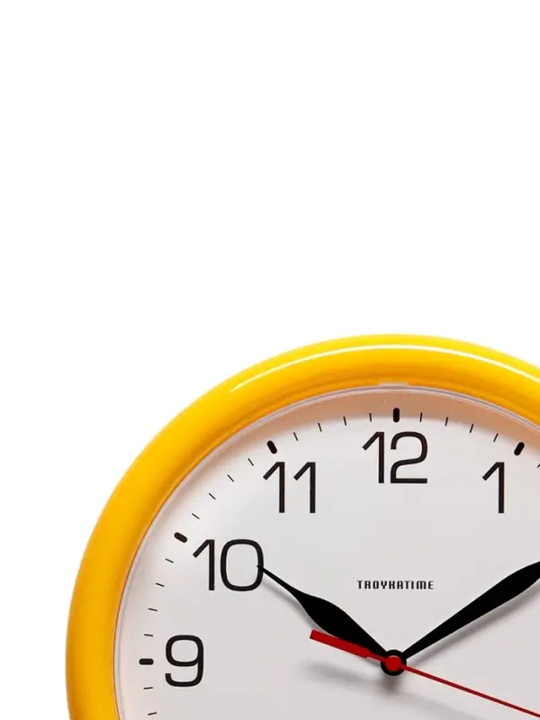 Часы настенные, серия: Классика, d=24 см, плавный ход, жёлтый обод