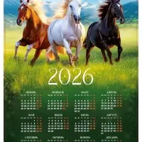 Календарь 2026 «Тройка лошадей», А2