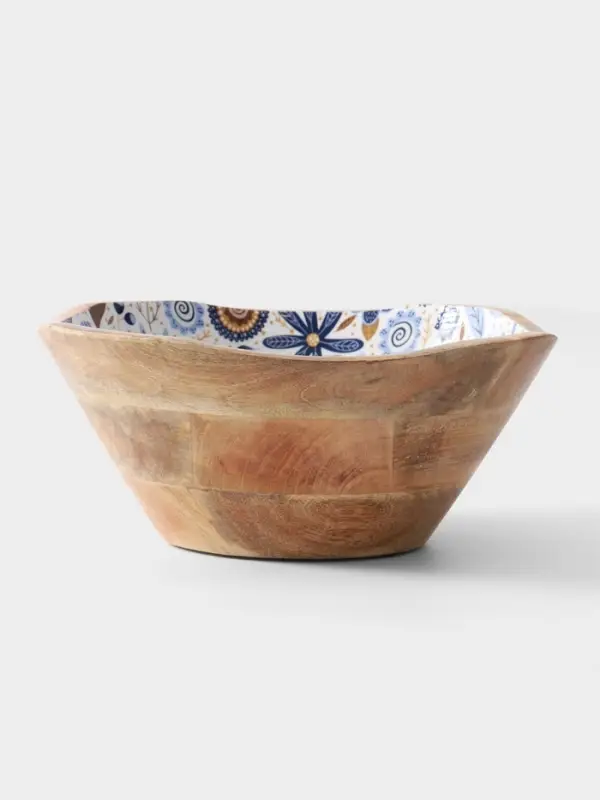 Салатник &laquo;Васильки&raquo;, 29&times;29&times;11 см, дерево манго