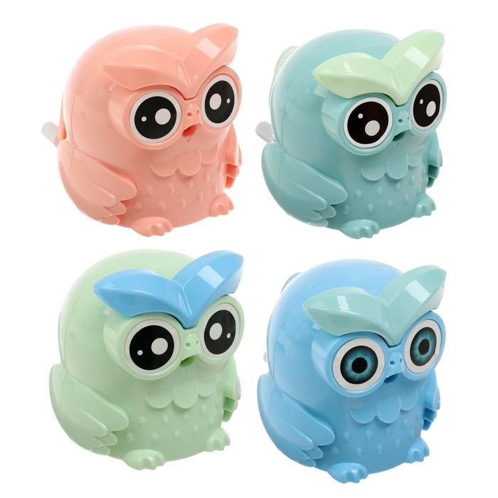 Точилка механическая с контейнером Точилка механическая с контейнером "Сова", МИКС