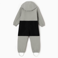 Комбинезон демисезонный для мальчиков MINAKU из Softshell на флисе, непромокаемый, серый, рост 128 см
