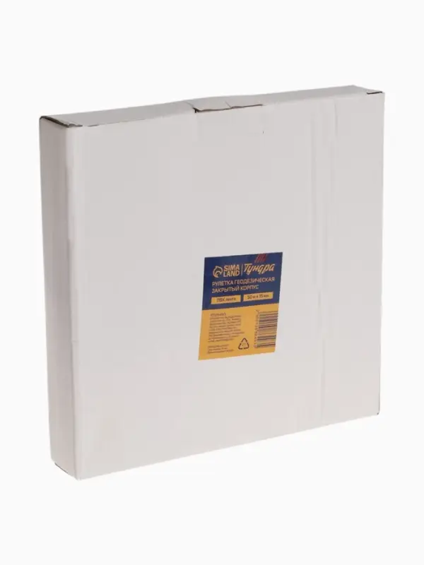 Рулетка геодезическая ТУНДРА, ПВХ лента, закрытый корпус, 50 м &times; 15 мм