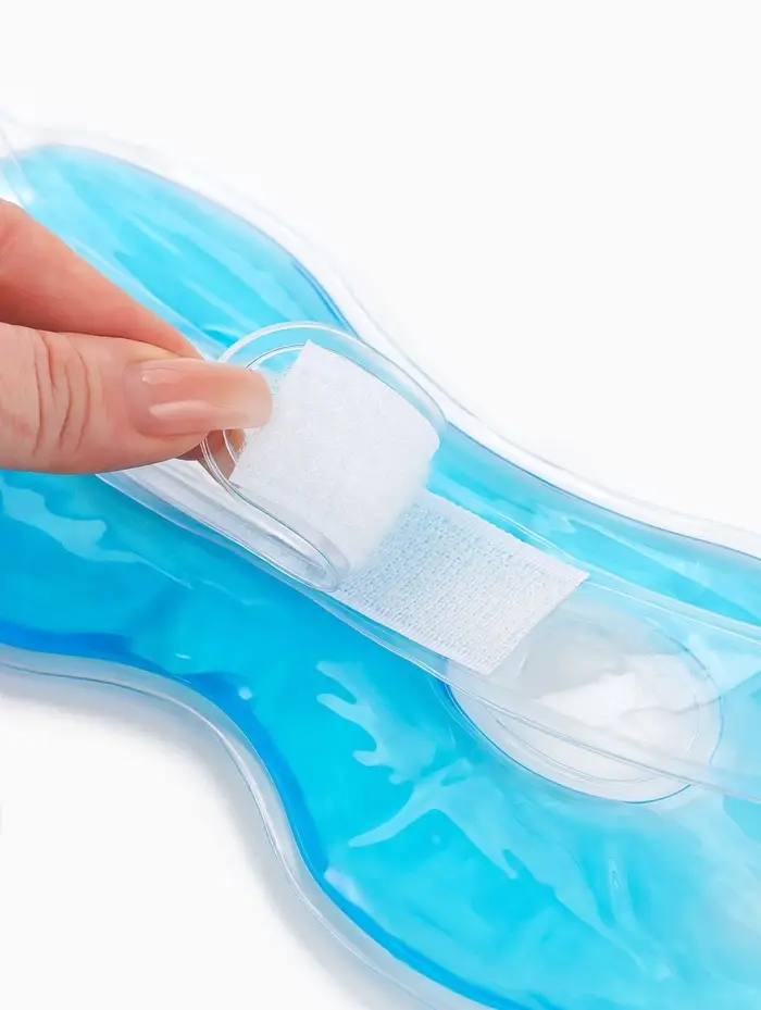 Маска для лица гидрогелевая, охлаждающая/согревающая, 23&times;10&times;0.5 см, синяя