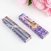 Набор свечей витых, 1.5&times;15 см, 2 шт., блестки, серебро