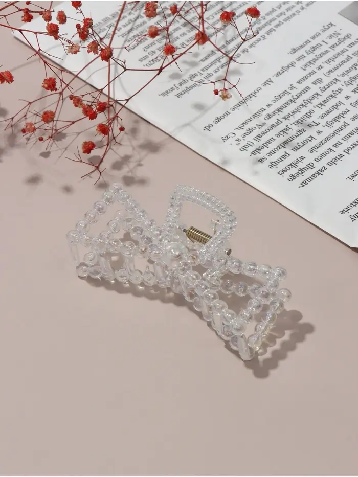 Крабик для волос &laquo;Хелен&raquo;, бантик, 9 см, прозрачный