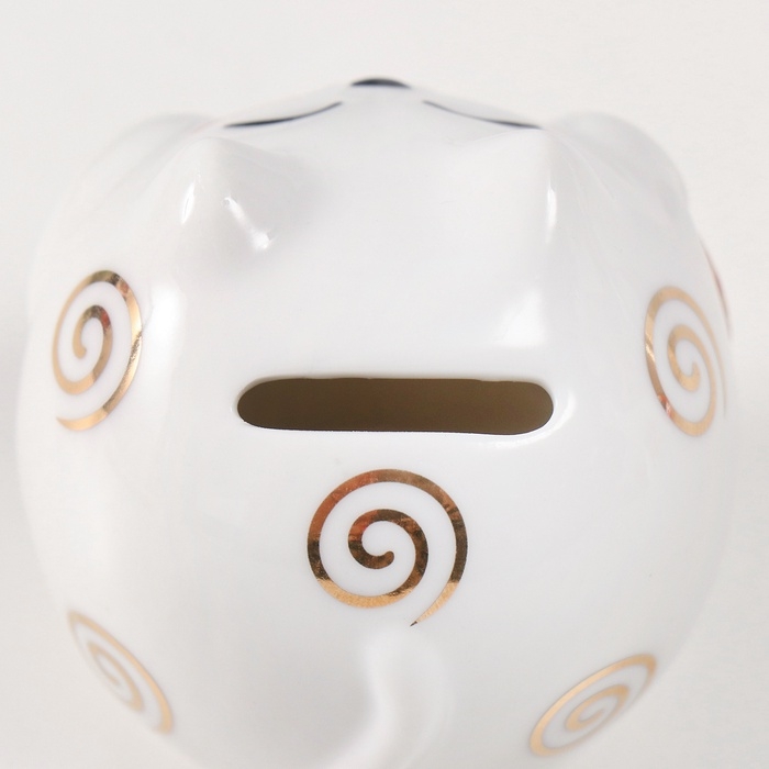 Копилка керамика Копилка керамика "Кот Манэки-нэко с рыбкой круглый с узорами" 7х7х6,8 см