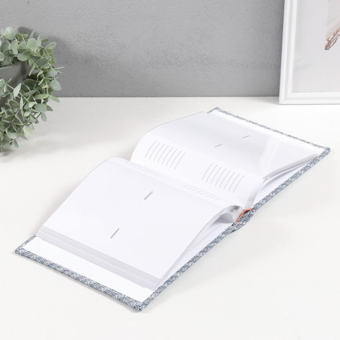 Фотоальбом на 200 фото 10х15 см кожзам Фотоальбом на 200 фото 10х15 см кожзам "Багетная текстура" бумажные листы синий 5х23х22 см 1049963