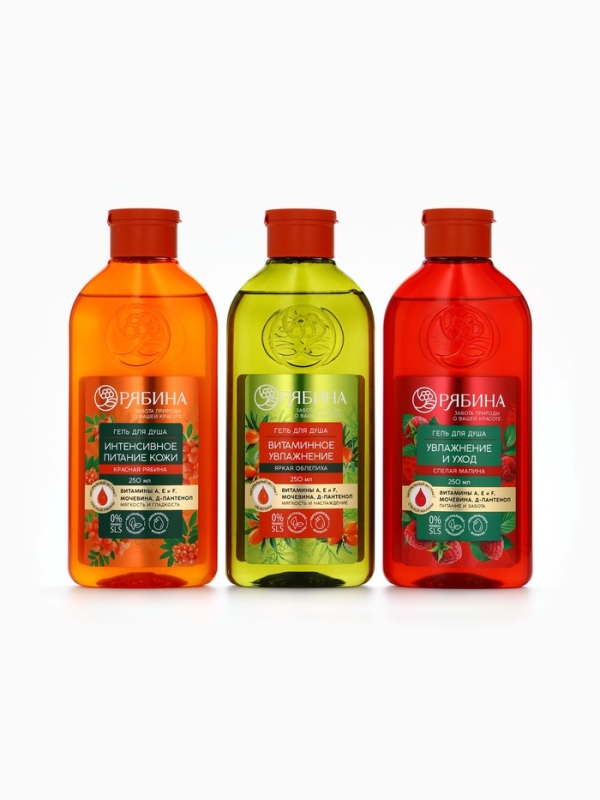 Гель для душа, витаминное увлажнение, аромат облепихи, 250 мл, Рябина Гель для душа, витаминное увлажнение, аромат облепихи, 250 мл, Рябина