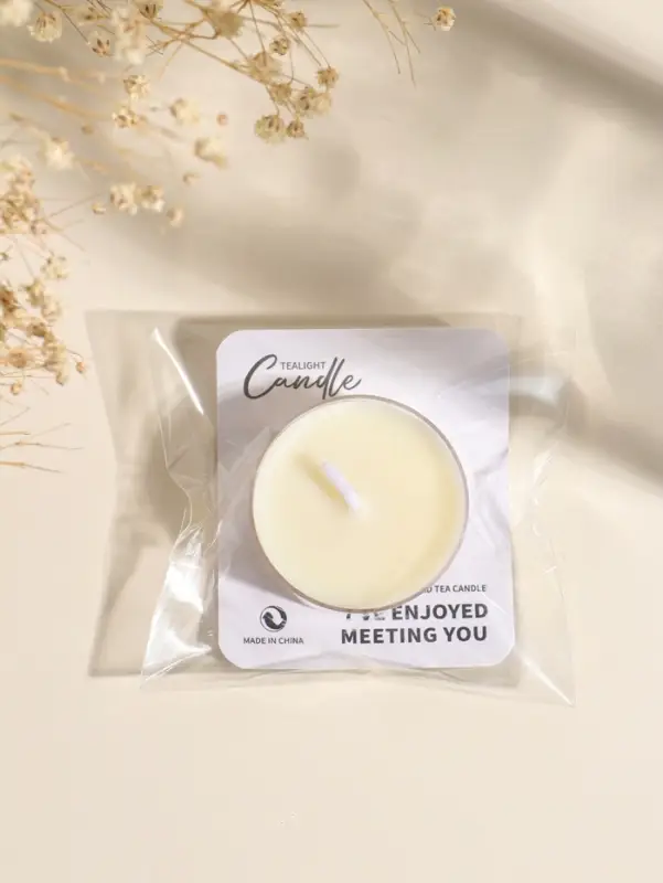 Чайная свеча ароматическая "Круглая" белая, аромат роза 3,8х3,8х1,8 см