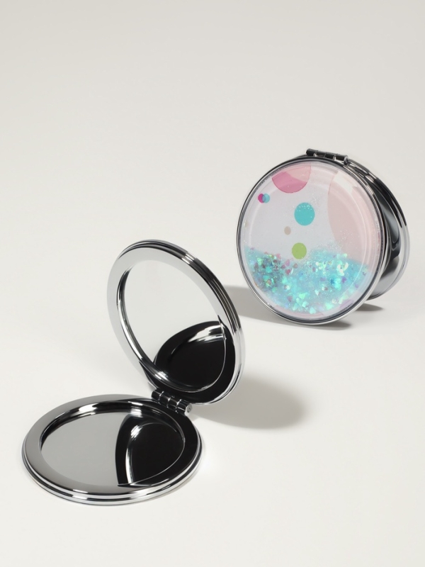 Зеркало складное «Круги», d = 7,2 см, с увеличением, цвет МИКС