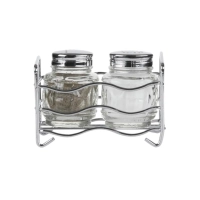 Набор для специй 2пр.(соль,перец) нерж, подст. ВОЛНА , кт107