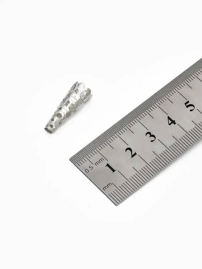 Шапочки для бусин (набор 10 шт.), СМ-103-1, 22&times;9 мм, цвет серебро