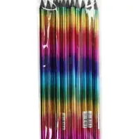 Карандаш чернографитный, НВ, заточенный, корпус радуга, голография, со стразой