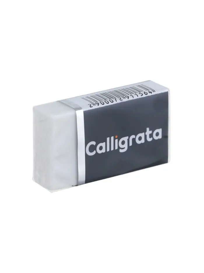 Ластик прямоугольный, белый, в бумажном держателе, 10 шт., Calligrata