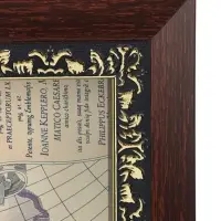 Сувенирное изделие - панно настенное в раме "Карта. Револьвер и корабль" 26х36х5 см