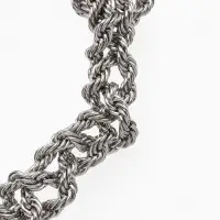 Колье &laquo;Цепь&raquo;, косичка, цвет глянцевое серебро, 40 см