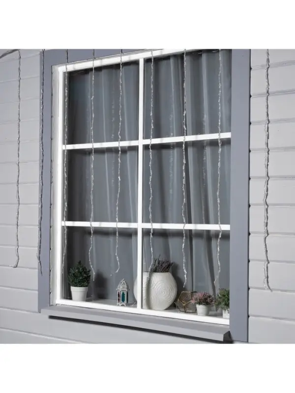 Гирлянда &laquo;Водопад&raquo; 2&times;1.5 м, IP44, прозрачная нить, 400 LED, свечение мульти, 8 комбинаций режимов, 220 В