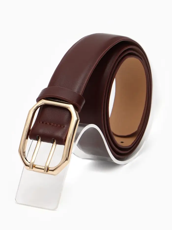 Ремень жен, 06-01-01-02, 3,5*0,3*110 см, без винта, пряжка золото, 2 прокол, коричневый