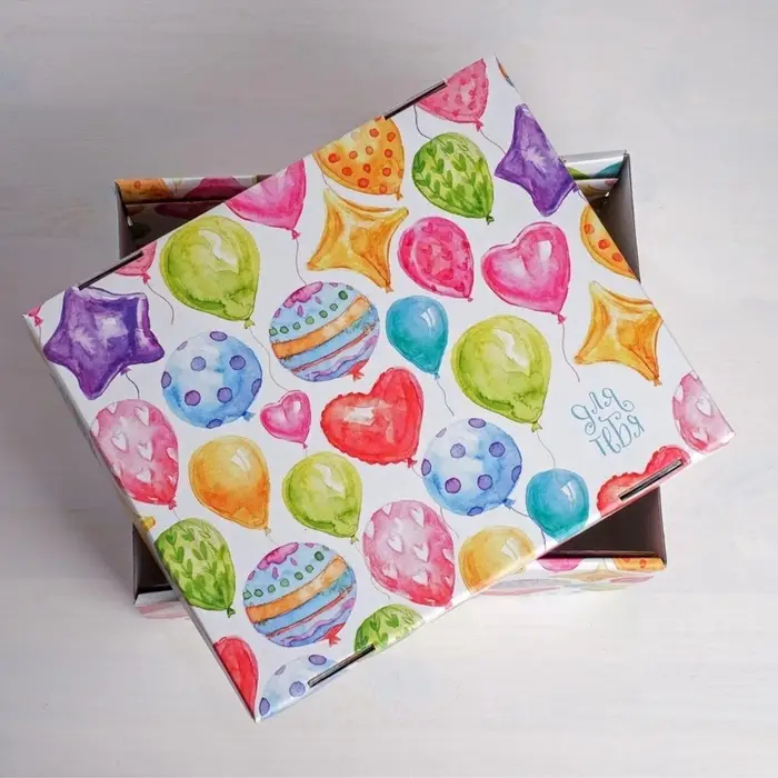 Коробка подарочная складная, упаковка, &laquo;Яркие шары&raquo;, 31&times;25.5&times;16 см